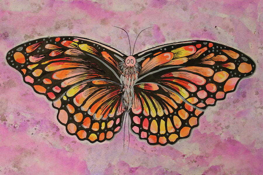 Sunset Butterfly Painting by Kenneth Pope