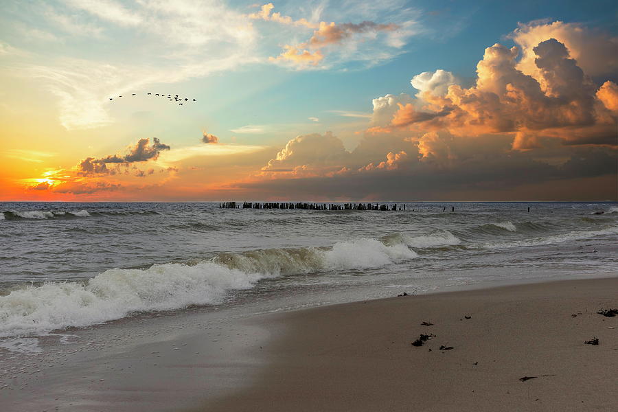 The Latvian Seascape At Sunset Photograph by Aleksandrs Drozdovs