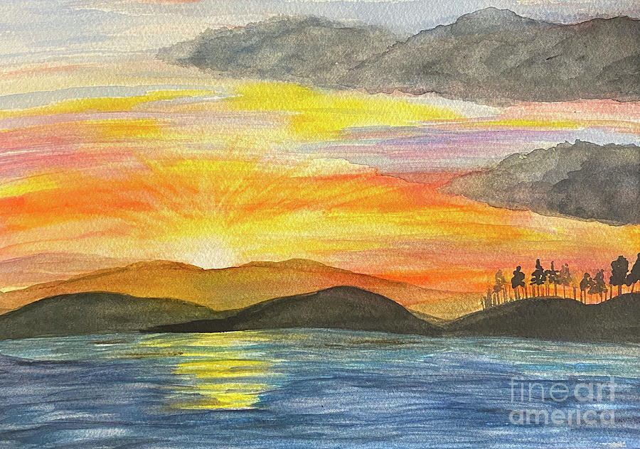 Sunset by the Shore Painting by Lisa Neuman