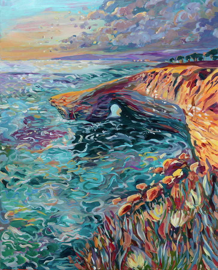 San Diego Painting - Sunset Cliffs by Katie Geis