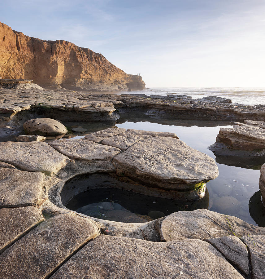 San Diego Photograph - Sunset Cliffs Park Rocks and Fishermen by William Dunigan
