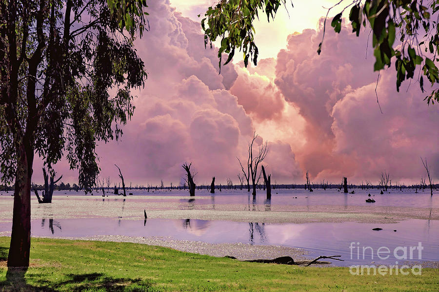 Sunset Clouds at Lake Mulwala by Kaye Menner Photograph by Kaye Menner