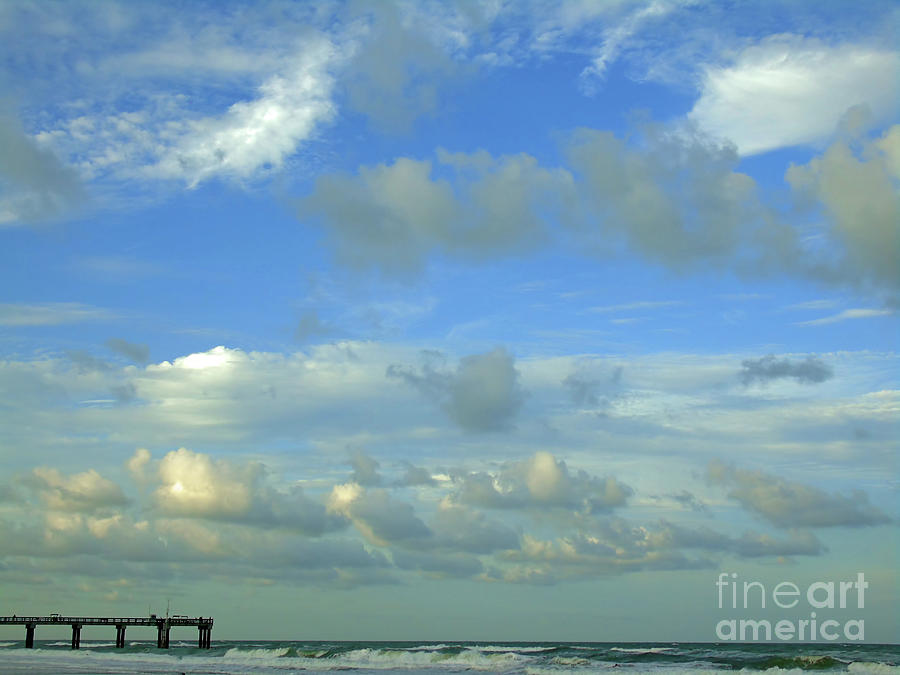 Sunset Clouds At St Augustine Pier Photograph by D Hackett