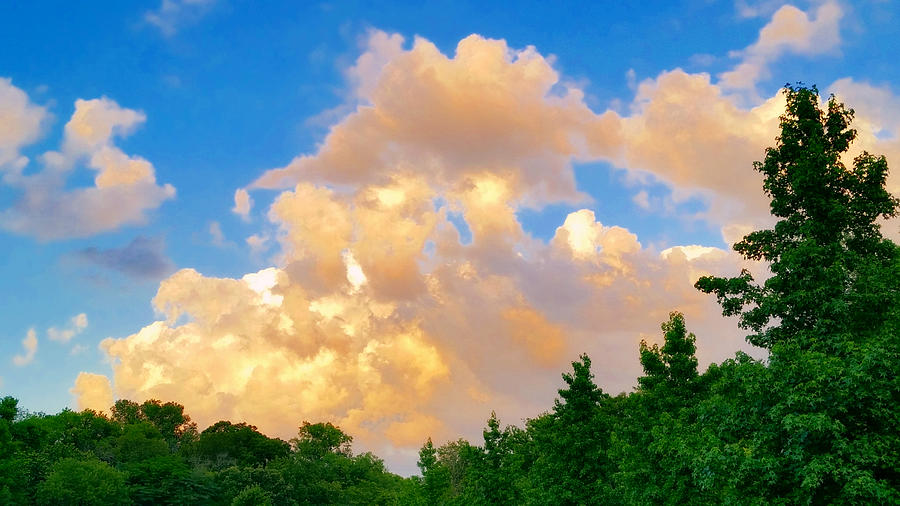 Nature Photograph - Sunset Clouds in Sumner County, Tennessee 7/2/20 by Ally White
