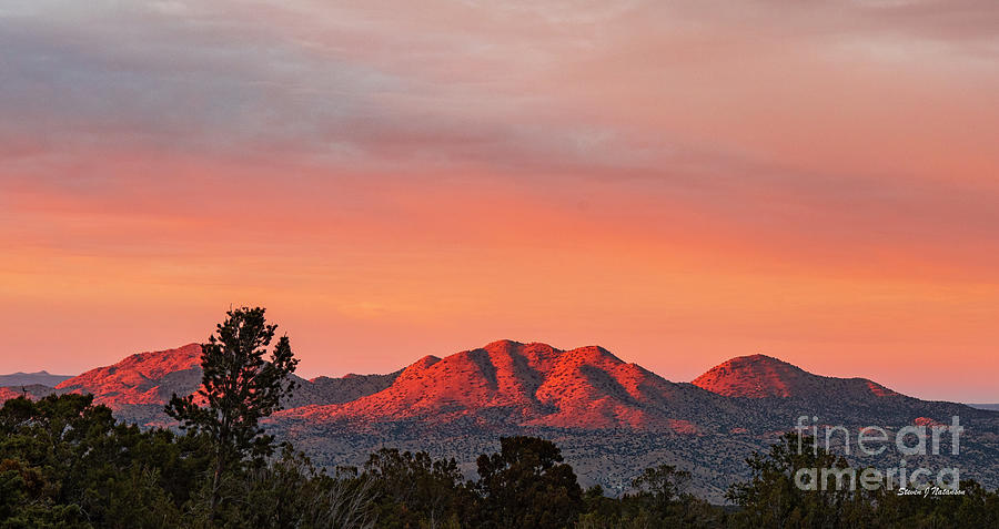 Sunset Clouds over the Cerrillos Hills Photograph by Steven Natanson