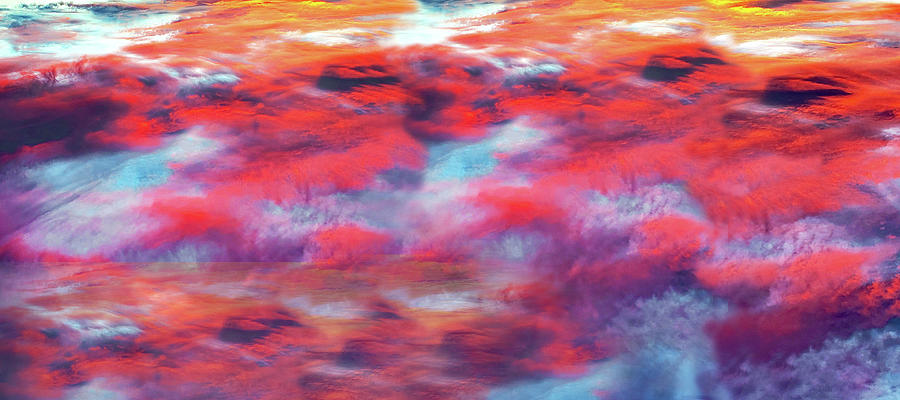 Sunset Cloudscape Panorama Mixed Media by Sharon Williams Eng