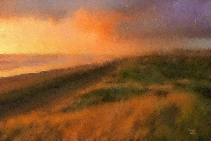 Sunset Coastline Painting by Glenn Galen