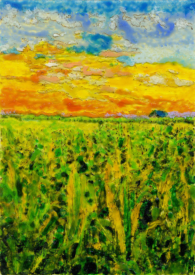 Sunset Corn Painting by Phil Strang