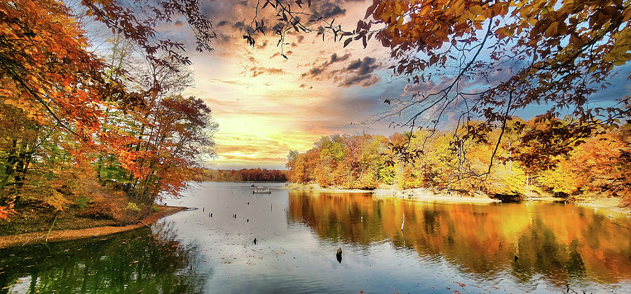 Fall Photograph - Sunset Cove Thru The Leaves by Randall Branham