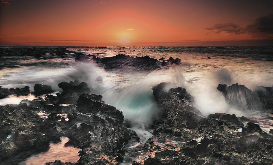 Sunset Crashing Waves Photograph by Montez Kerr