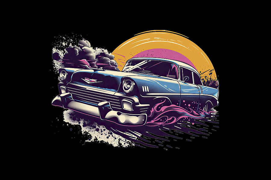 Sunset Cruiser - The 55 Chevy Legacy Digital Art by Bill Posner