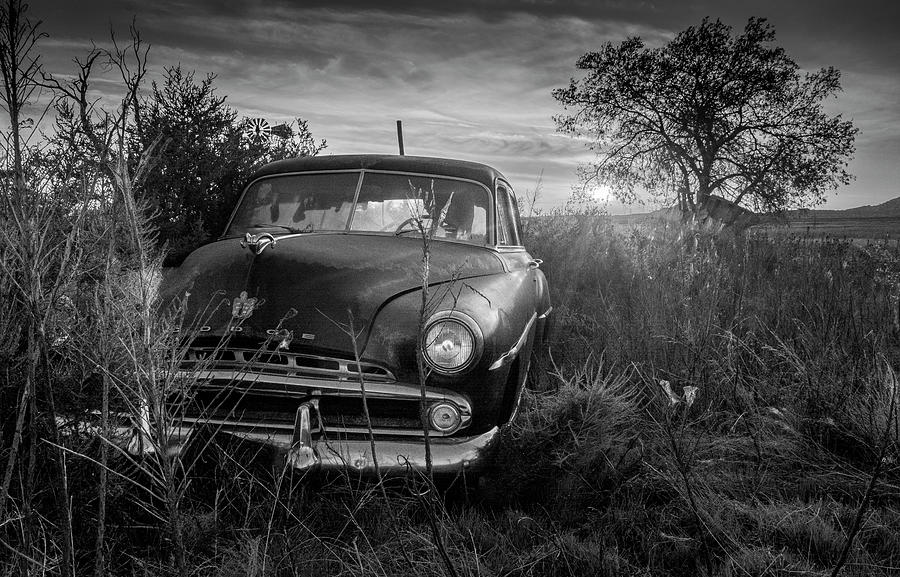 Sunset Dodge BW Photograph by James Nelms - Fine Art America