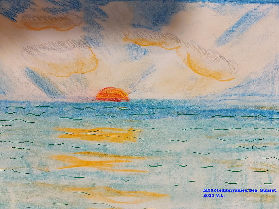 Sunset Drawing by Dr Loifer Vladimir