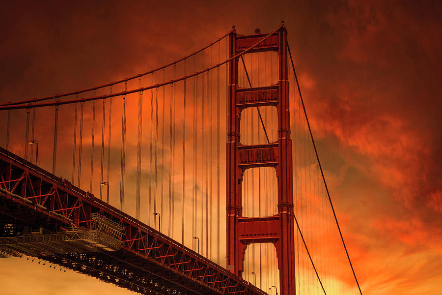Sunset Drama at the Golden Gate Bridge Photograph by Bonnie Follett