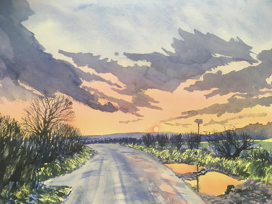 Sunset Drive on Woldgate Painting by Glenn Marshall