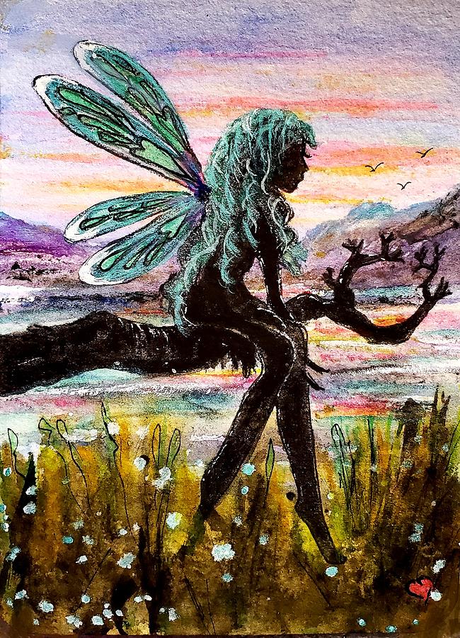 Sunset Fairy Painting by Deahn Benware