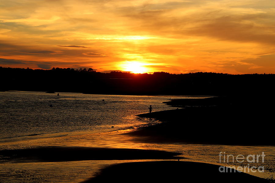 Sunset Fishing on Drakes  ISland Photograph by Lennie Malvone