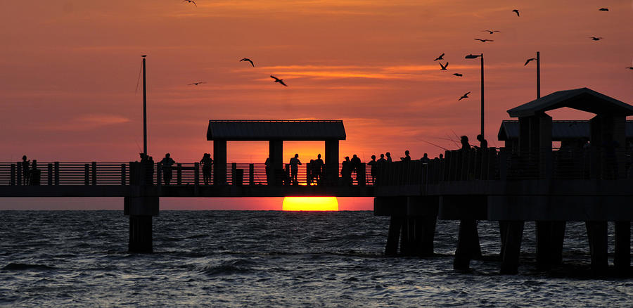 Sunset fishing on the Gulf of Mexico Photograph by David Lee Thompson