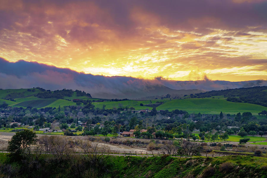 Sunset Fog Rolls Into the Green Valley Photograph by Lindsay Thomson