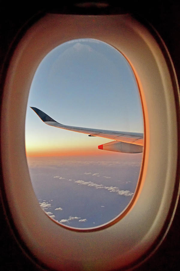 Sunset from Airplane Window Photograph by Amazing Action Photo Video