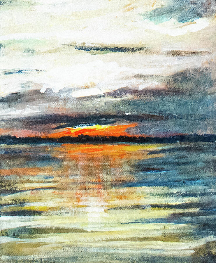 Sunset from Drayton Island Painting by Morri Sims Sunset from Drayton Island Painting by Morri Sims