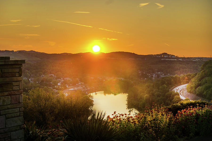 Sunset from hill West Virginia University in Morgantown, WV Photograph ...