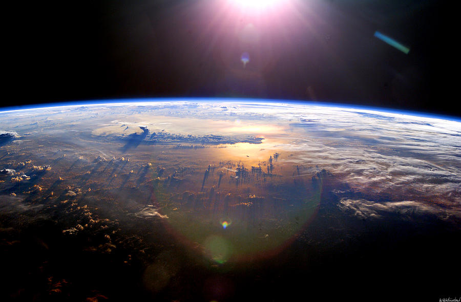 Sunset from ISS Enhanced Photograph by Weston Westmoreland