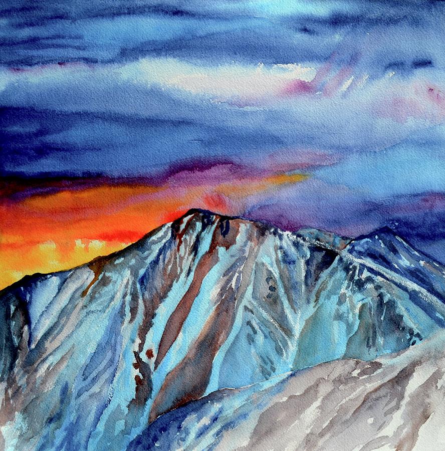 Sunset From Loveland Pass Painting by Beverley Harper Tinsley