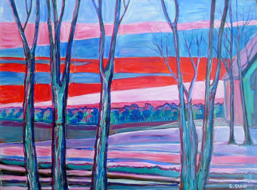 Sunset from my backdoor Painting by Saga Sabin