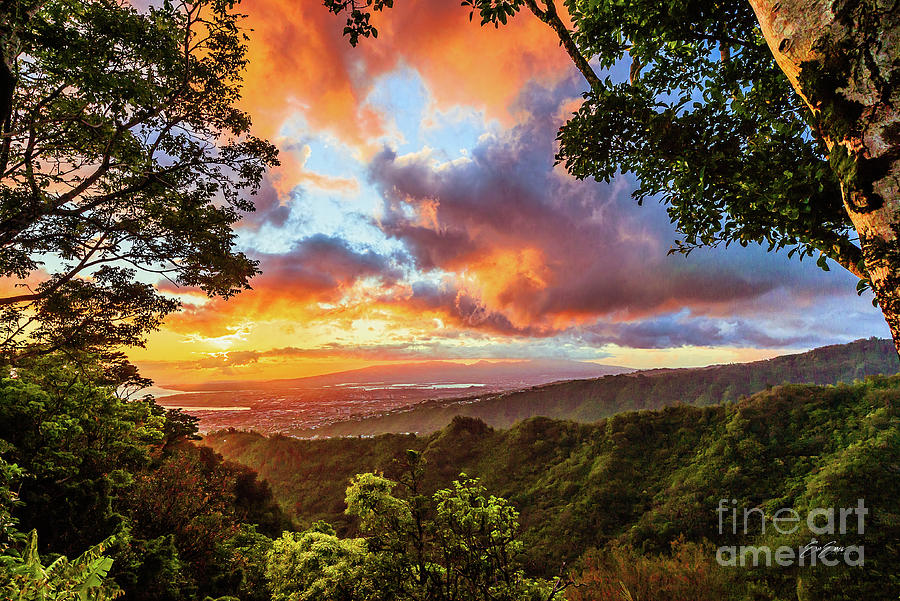Sunset From Tantalus Oahu  Photograph by Aloha Art