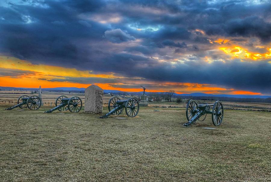 Sunset from the Angle Gettysburg Battlefield Photograph by William E ...