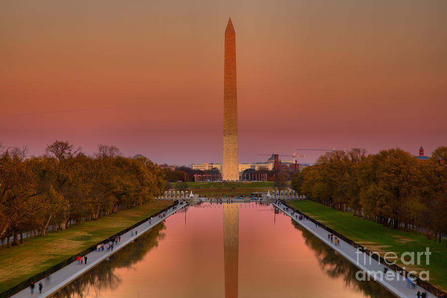 Sunset From The Lincoln Memorial Photograph by Adam Jewell