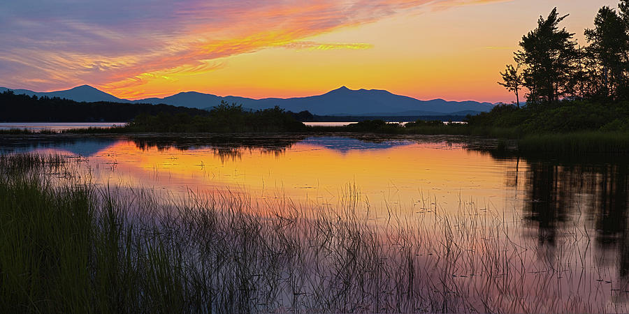 Sunset From The Pine River - Osspiee Lake, NH Photograph by John Rowe