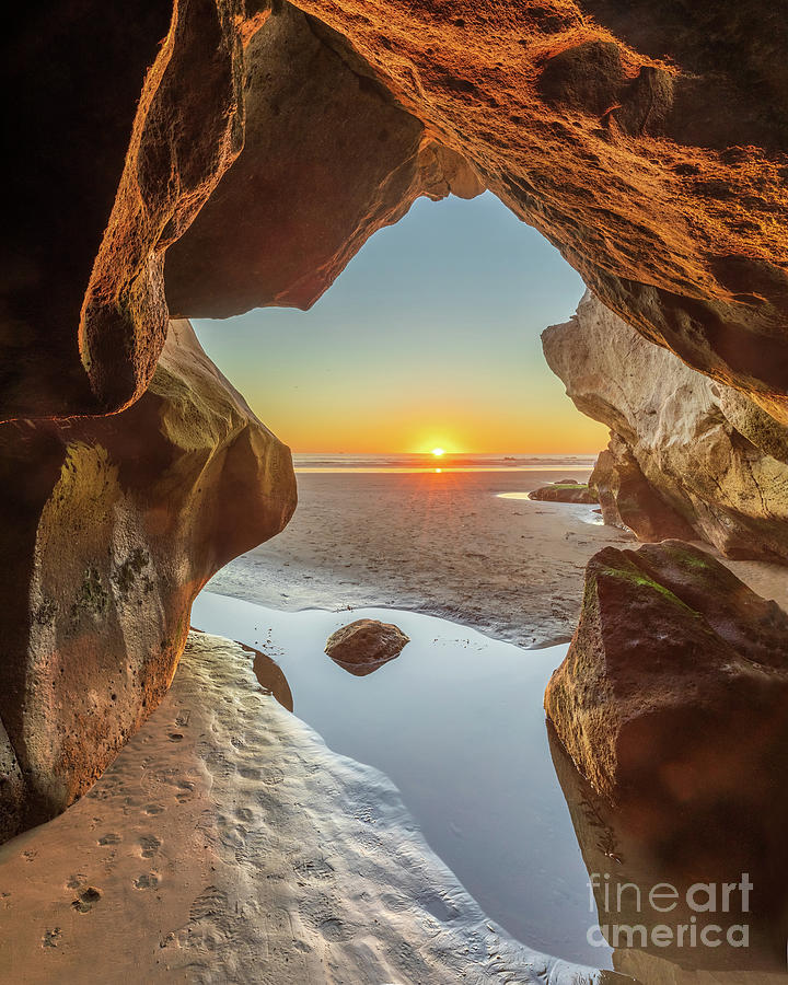 Sunset From the Sea Cave Vertical Format Photograph by Mimi Ditchie