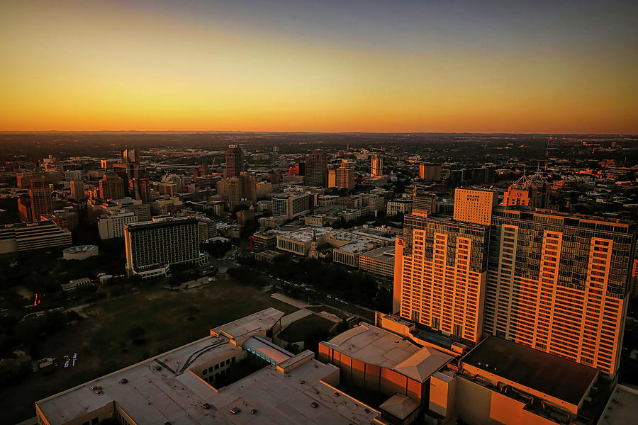 Sunset From The Tower Of The Americas Photograph