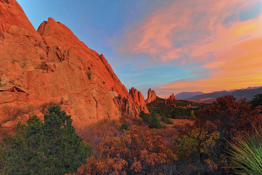 Sunset, Garden of the Gods Photograph by Bob Falcone