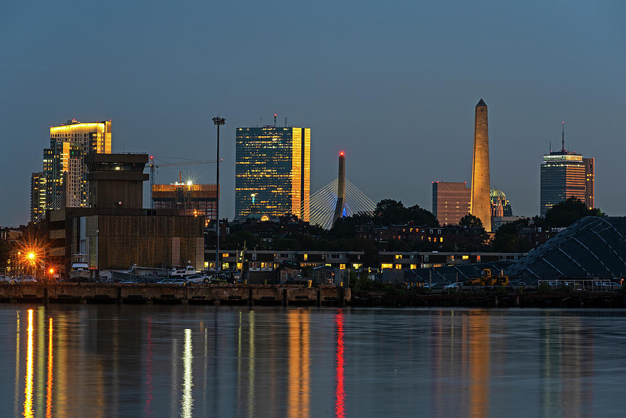 Sunset Glow on Boston Charlestown and the Bunker Hill Monument Massachusetts Photograph by Toby McGuire