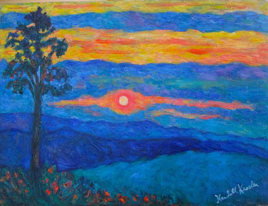 Sunset Glow on The Blue Ridge Painting by Kendall Kessler
