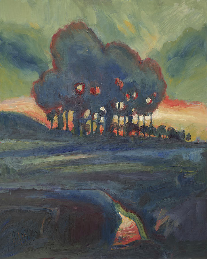 Sunset Gulp Valley Painting by Nop Briex