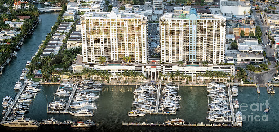 Sunset Harbor Towers and Sunset Harbour Yacht Club Miami Beach A Photograph by David Oppenheimer