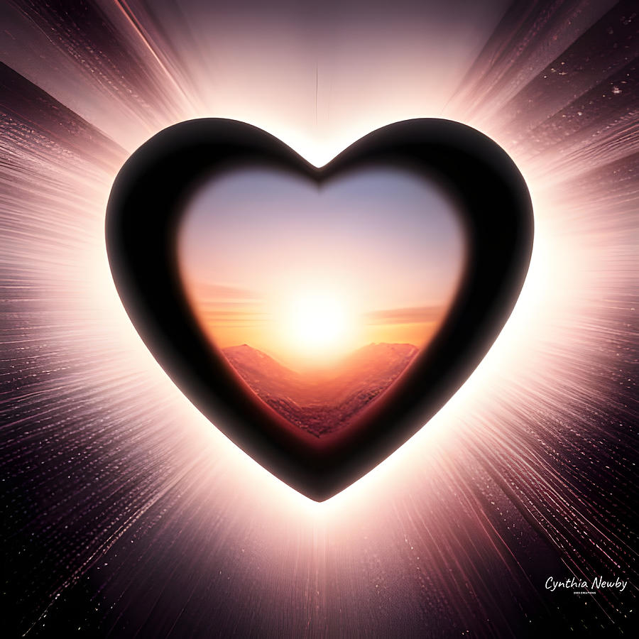 Sunset Heart Digital Art by Cindys Creative Corner