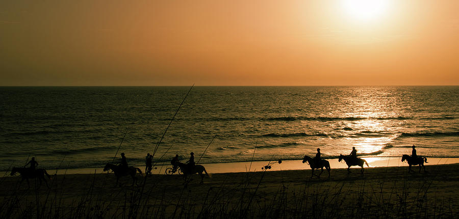 Sunset Horse Riding Photograph by Josu Ozkaritz