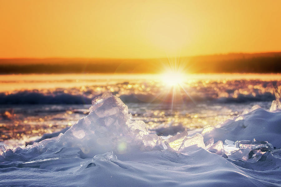 Sunset ice Photograph by Nicole Engstrom