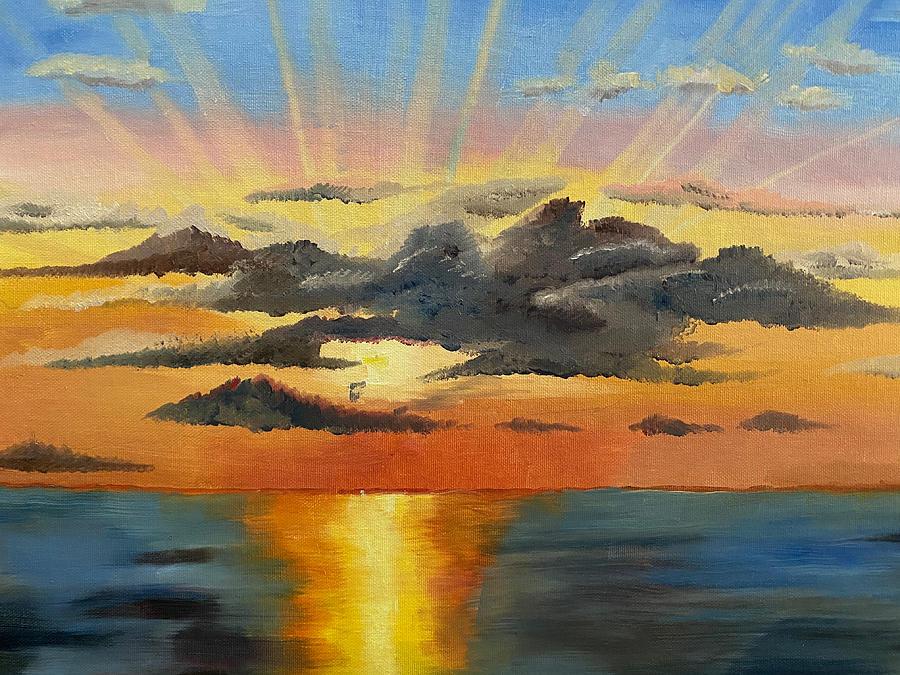 Sunset In A Cloudy Sky Painting By Anubha Agrawal