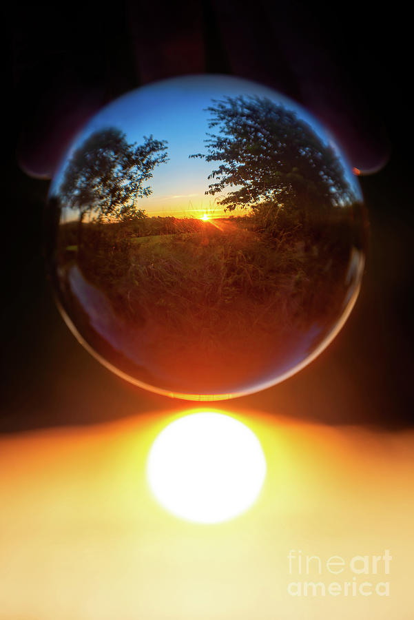 Sunset in a crystal ball Photograph by Delphimages Photo Creations