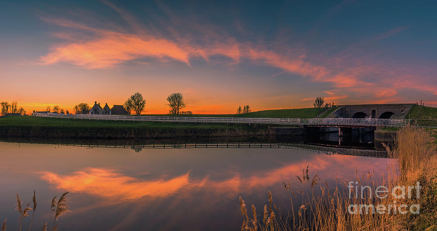 Sunset in Aduarderzijl, Netherlands Photograph by Henk Meijer Photography