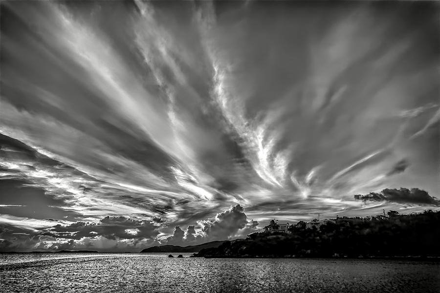 Sunset in black and white Photograph by Tina Aye