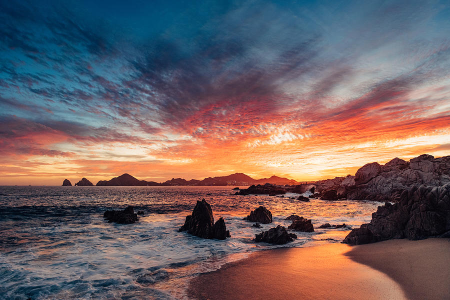 Sunset in Cabo San Lucas Photograph by Ferrantraite