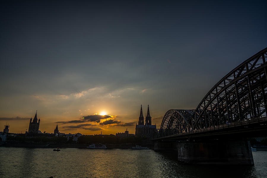 Sunset in Cologne Photograph by Daniel Pankoke