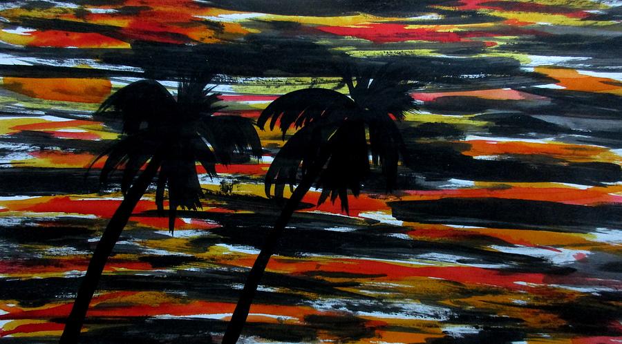 Abstract Painting - Sunset in Digha -2 by Tamal Sen Sharma